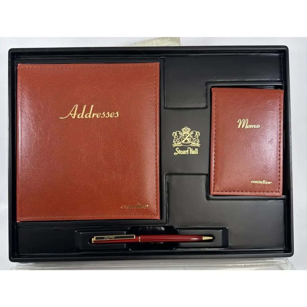 Stuart Hall Executive Gift Set 7600 - Address Book, Memo Note Pad & Pen - New